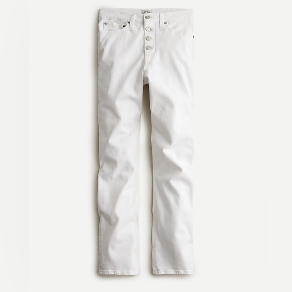 J. Crew 10" demi-boot crop jean in white (Size 28)